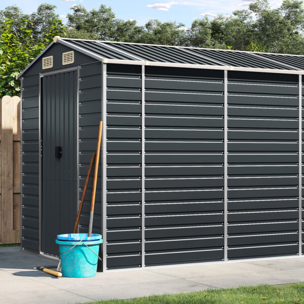 Garden Shed Anthracite 191x470x198 cm Galvanised Steel