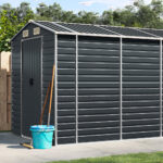 Garden Shed Anthracite 191x895x198 cm Galvanised Steel