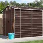 Garden Shed Brown 191x895x198 cm Galvanised Steel