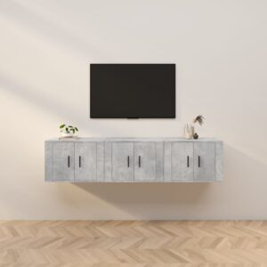 Wall-mounted TV Cabinets 3 pcs Concrete Grey 57x34.5x40 cm