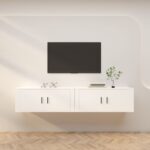 Wall-mounted TV Cabinets 2 pcs White 100x34.5x40 cm