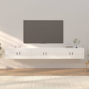 Wall-mounted TV Cabinets 3 pcs High Gloss White 100x34.5x40 cm