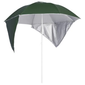 UV Protective Green Beach Umbrella with Detachable Side Walls and Airvention Design