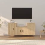 3 Piece TV Cabinet Set Sonoma Oak Engineered Wood