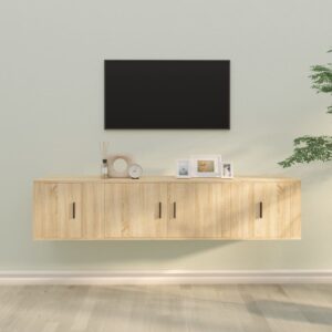 3 Piece TV Cabinet Set Sonoma Oak Engineered Wood