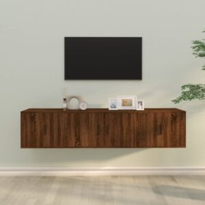 3 Piece TV Cabinet Set Brown Oak Engineered Wood