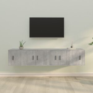 4 Piece TV Cabinet Set Concrete Grey Engineered Wood