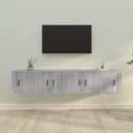 4 Piece TV Cabinet Set Grey Sonoma Engineered Wood