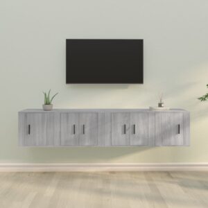 4 Piece TV Cabinet Set Grey Sonoma Engineered Wood