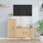 2 Piece TV Cabinet Set Sonoma Oak Engineered Wood