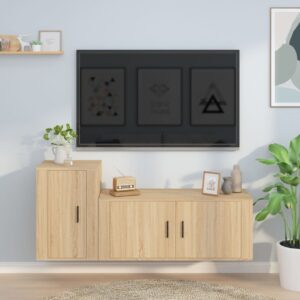 2 Piece TV Cabinet Set Sonoma Oak Engineered Wood