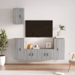 5 Piece TV Cabinet Set Grey Sonoma Engineered Wood