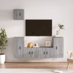 5 Piece TV Cabinet Set Grey Sonoma Engineered Wood