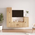 4 Piece TV Cabinet Set Sonoma Oak Engineered Wood