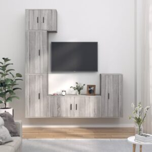 5 Piece TV Cabinet Set Grey Sonoma Engineered Wood