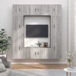 8 Piece TV Cabinet Set Grey Sonoma Engineered Wood