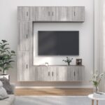 7 Piece TV Cabinet Set Grey Sonoma Engineered Wood