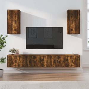 6 Piece TV Cabinet Set Smoked Oak Engineered Wood