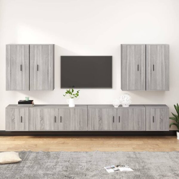 8 Piece TV Cabinet Set Grey Sonoma Engineered Wood