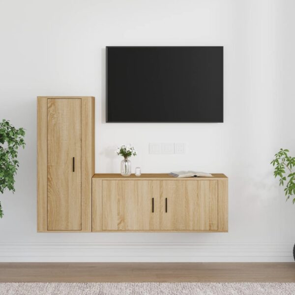 2 Piece TV Cabinet Set Sonoma Oak Engineered Wood