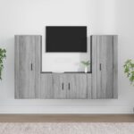 3 Piece TV Cabinet Set Grey Sonoma Engineered Wood