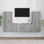 3 Piece TV Cabinet Set Grey Sonoma Engineered Wood