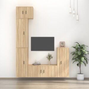 5 Piece TV Cabinet Set Sonoma Oak Engineered Wood