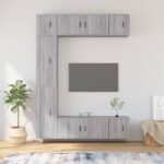 7 Piece TV Cabinet Set Grey Sonoma Engineered Wood