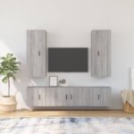 5 Piece TV Cabinet Set Grey Sonoma Engineered Wood