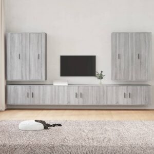 7 Piece TV Cabinet Set Grey Sonoma Engineered Wood