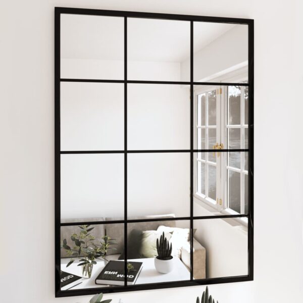 Wall Mirrors 2 pcs Black 80x60 cm Metal