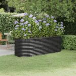 Large Garden Raised Bed in Anthracite  Powder-Coated Steel  Ideal for Outdoor Use