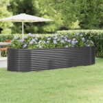 Large Garden Raised Bed in Anthracite  Powder-Coated Steel  Ideal for Outdoor Use  DIY Enthusiasts Choice  Rust and Corrosion Resistant