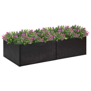 Black Poly Rattan Garden Planter for Outdoor Use - Sturdy  Durable  Water-Resistant  and Easy to Clean