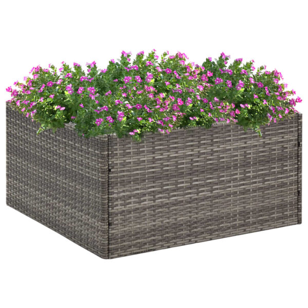 Sturdy Poly Rattan Garden Planter in Grey - Ideal for Variety of Flowers and Plants