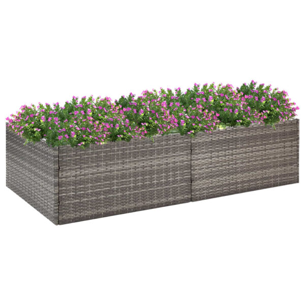 Sturdy Poly Rattan Garden Planter in Grey - Ideal for Flowers and Plants  Durable and Weather-Resistant