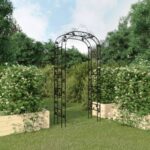 Classic Black Garden Arch  Powder-Coated Steel  Ideal for Climbing Plants  Perfect Garden Decor