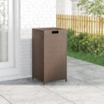 Large Capacity Poly Rattan Trash Bin in Brown - UV Resistant  Lightweight  Easy to Maintain