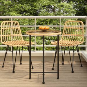 Stylish Tempered Glass and Steel Dining Table with UV-Resistant PE Rattan Structure