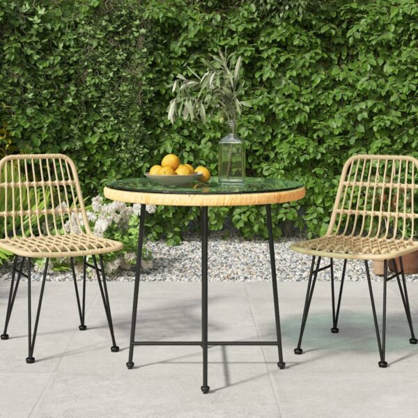 Stylish Tempered Glass Dining Table with Steel Frame  UV-Resistant  Ideal for Garden and Patio