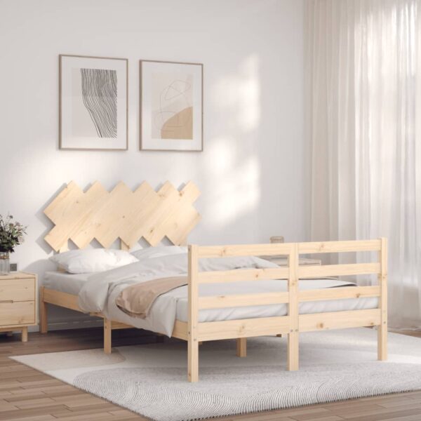 Bed Frame with Headboard 137x187 cm Double Solid Wood