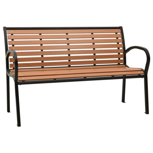 Stylish Garden Bench in Black and Brown  Durable Steel and WPC  Comfortable Outdoor Seating