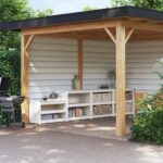 Outdoor Kitchen Cabinets 3 pcs White Solid Wood Pine