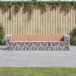 Garden Bench Gabion Design 287x71x65.5 cm Solid Wood Douglas