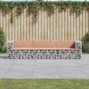 Garden Bench Gabion Design 287x71x65.5 cm Solid Wood Douglas