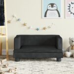 Kids Sofa Black 60x40x30 cm Velvet