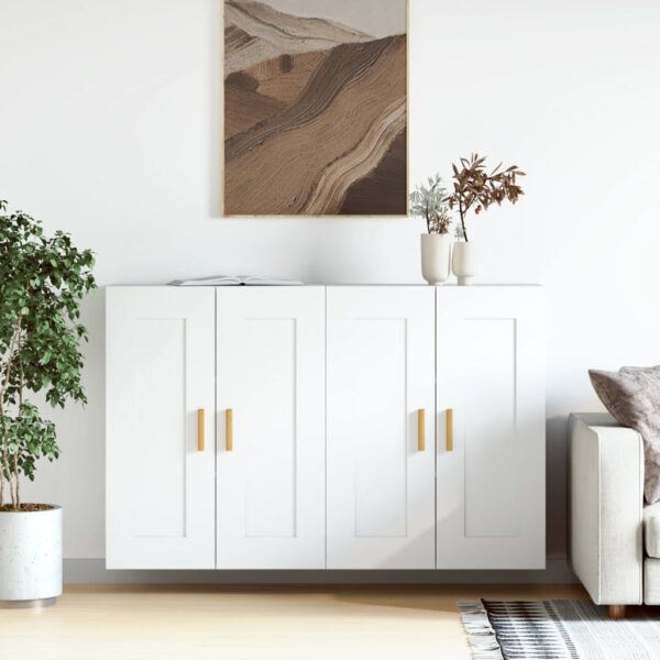 Wall Mounted Cabinets 2 pcs White Engineered Wood