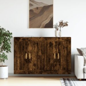 Wall Mounted Cabinets 2 pcs Smoked Oak Engineered Wood