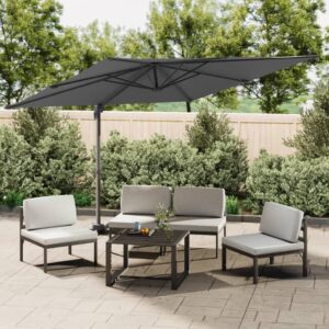 High-Quality Cantilever Umbrella with Aluminium Pole in Anthracite - Large Size 400x300 cm