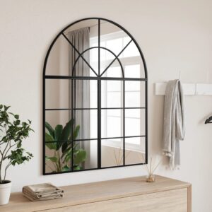 Wall Mirror Black 80x100 cm Arch Iron